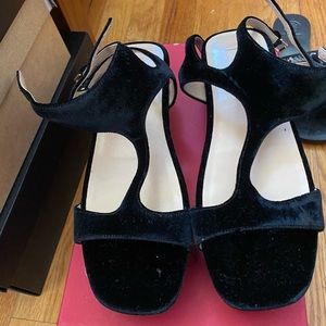 COPY - Valentino Double buckle suede platform sho…